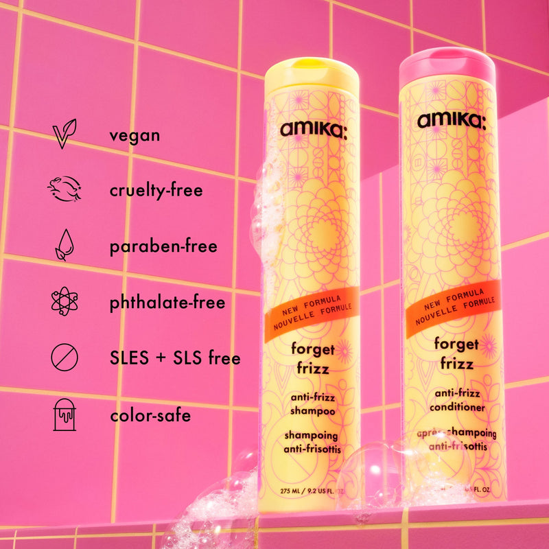 forget frizz wash care is vegan, cruelty-free, paraben-free, phthalate-free, SLES + SLS free, and color-safe. 