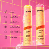 forget frizz wash care is vegan, cruelty-free, paraben-free, phthalate-free, SLES + SLS free, and color-safe. 