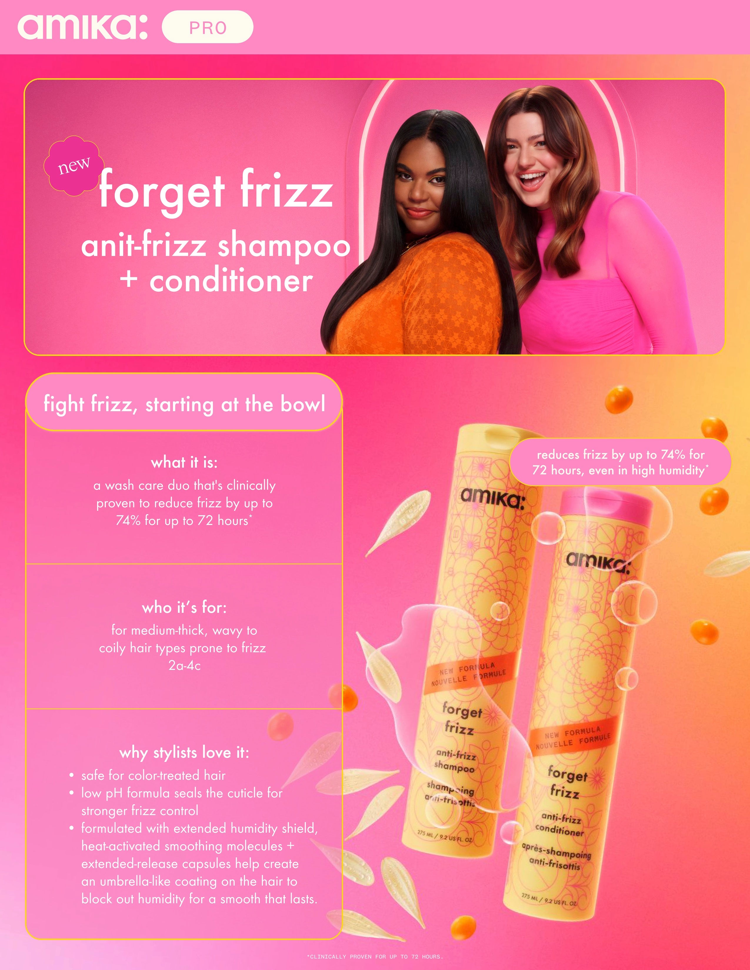 stylist guide - forget frizz shampoo + conditioner