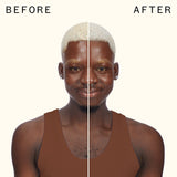 before and after using bust your brass | cool blonde intense repair hair mask