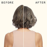 before and after using bust your brass | cool blonde intense repair hair mask