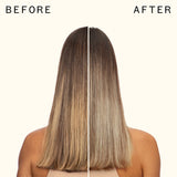 before and after using bust your brass | cool blonde intense repair hair mask