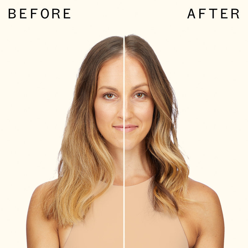 before and after using blockade heat defense serum | amika