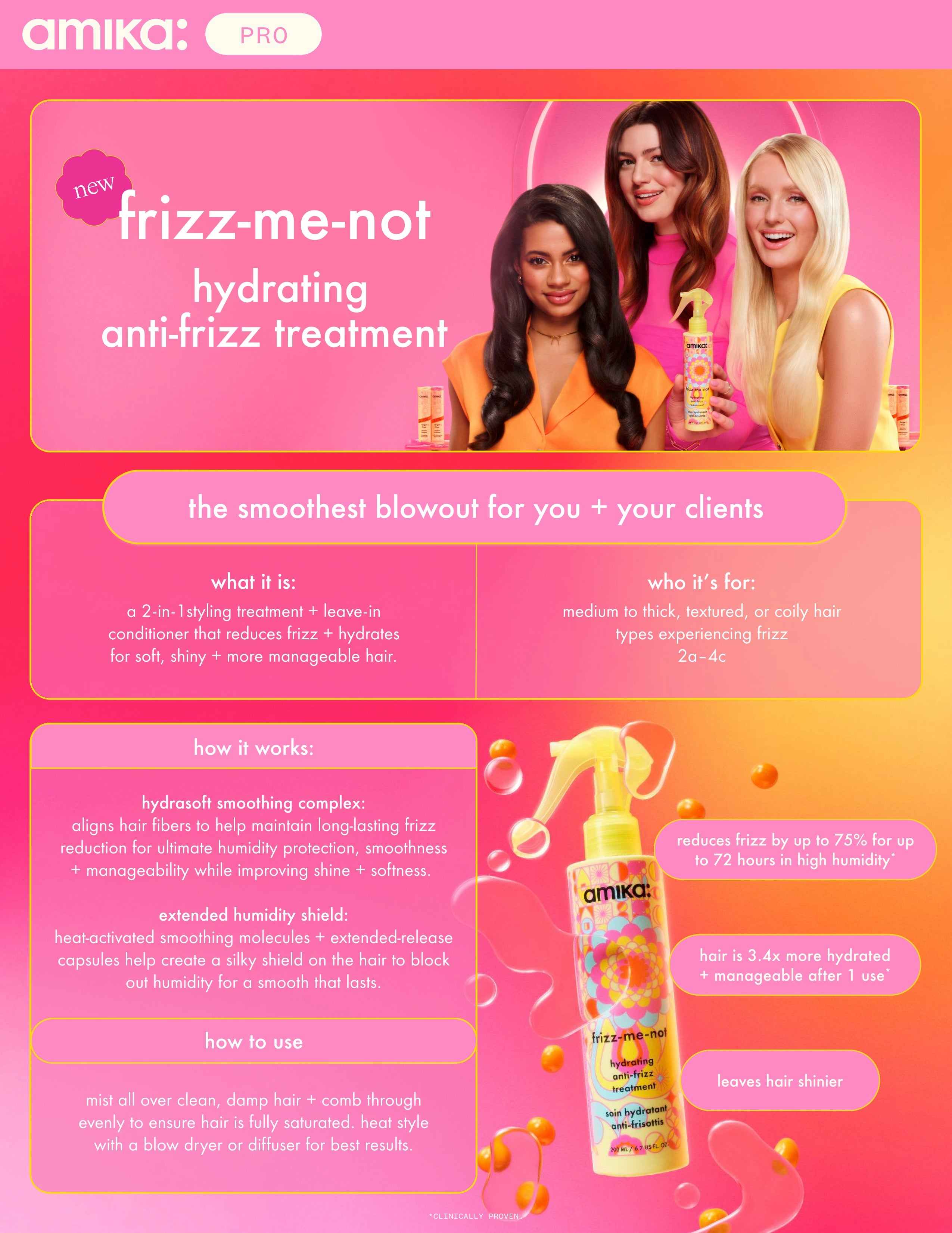 stylist guide - frizz-me-not hydrating anti-frizz treatment